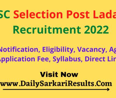 SSC Selection Post Ladakh 2022