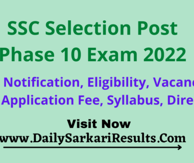 ssc selection post phase 10 vacancy 2022