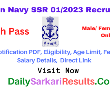 Indian Navy SSR 012023 Recruitment