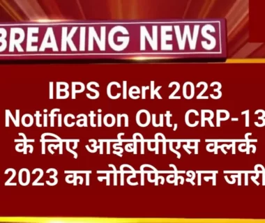 ibps clerk Notification 2023 Sarkari Result