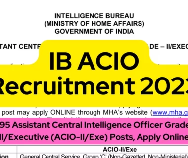IB ACIO Recruitment 2023 Sarkari Result