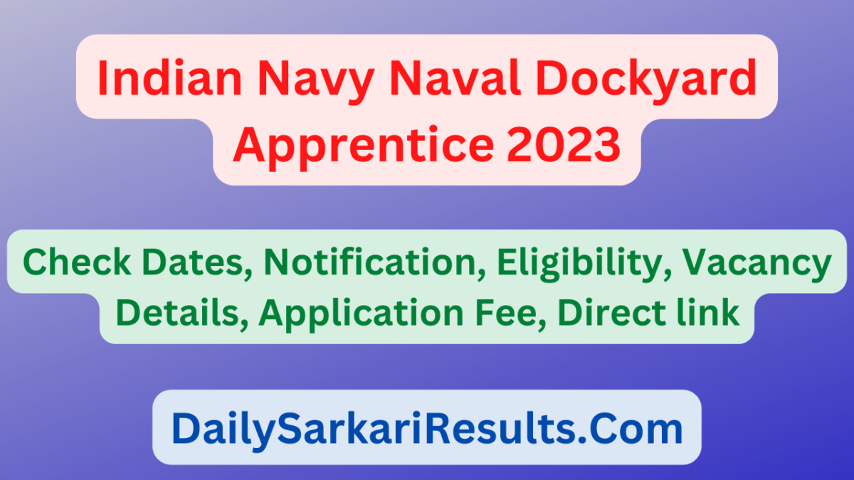 Indian Navy Naval Dockyard Apprentice 2023