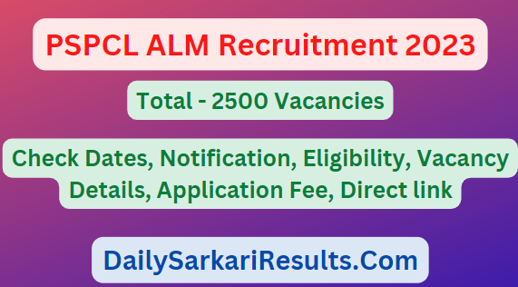 PSPCL ALM Recruitment 2023-24 Notification