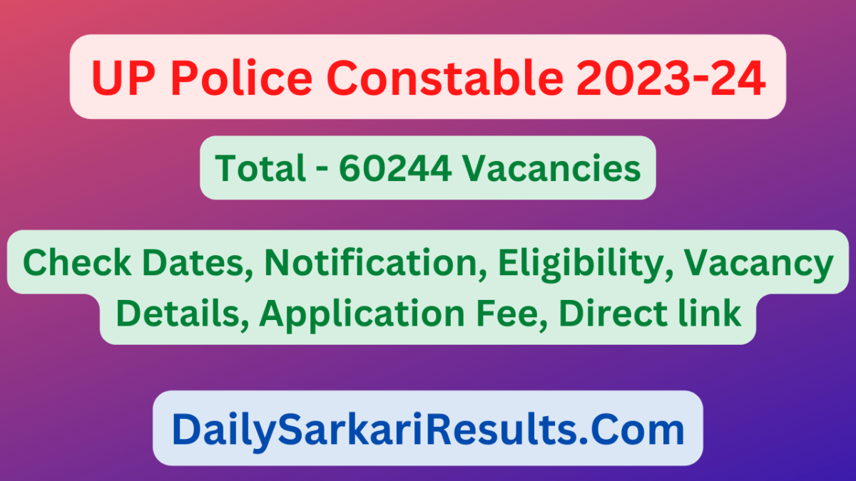 UP Police Constable Vacancy 2023-24