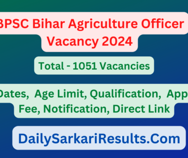 BPSC Bihar Agriculture Officer Vacancy 2024