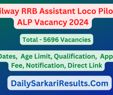 Railway RRB Assistant Loco Pilot ALP Vacancy 2024 Sarkari Result