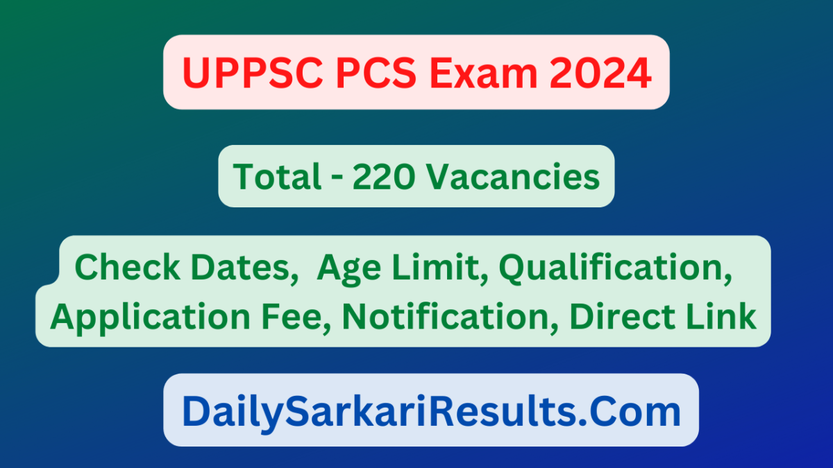 UPPSC PCS Notification 2024 - Sarkari Result
