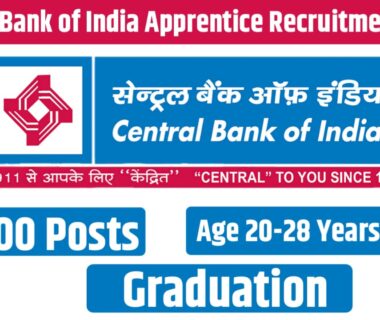 Central Bank of India Apprentice Notification 2024 Apply Online
