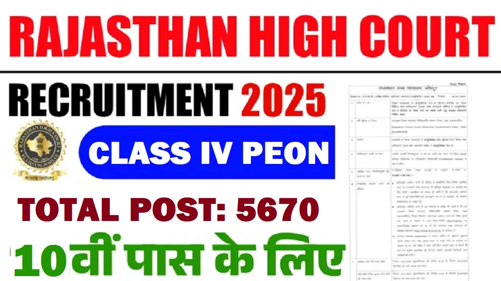 Rajasthan High Court Peon Vacancy 2025