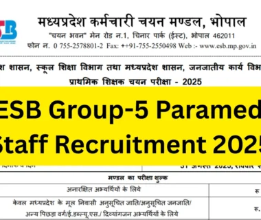 MPESB various Paramedical Staff Vacancy 2025 for Madhya Pradesh