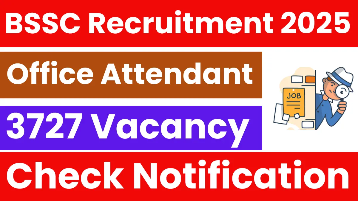 bssc office attendant Vacancy 2025