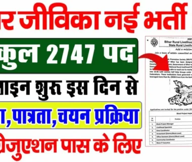 Bihar Jeevika Vacancy 2025 Online form
