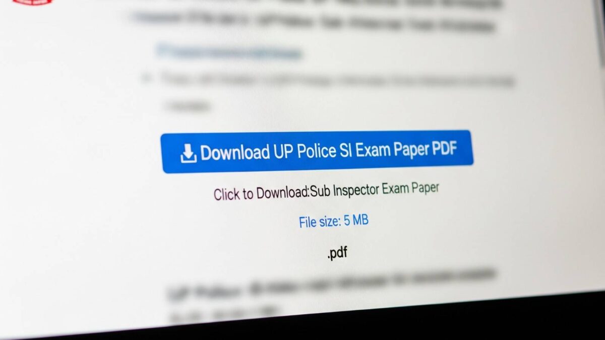 Download UP Police SI Previous Year Question Paper in PDF Format