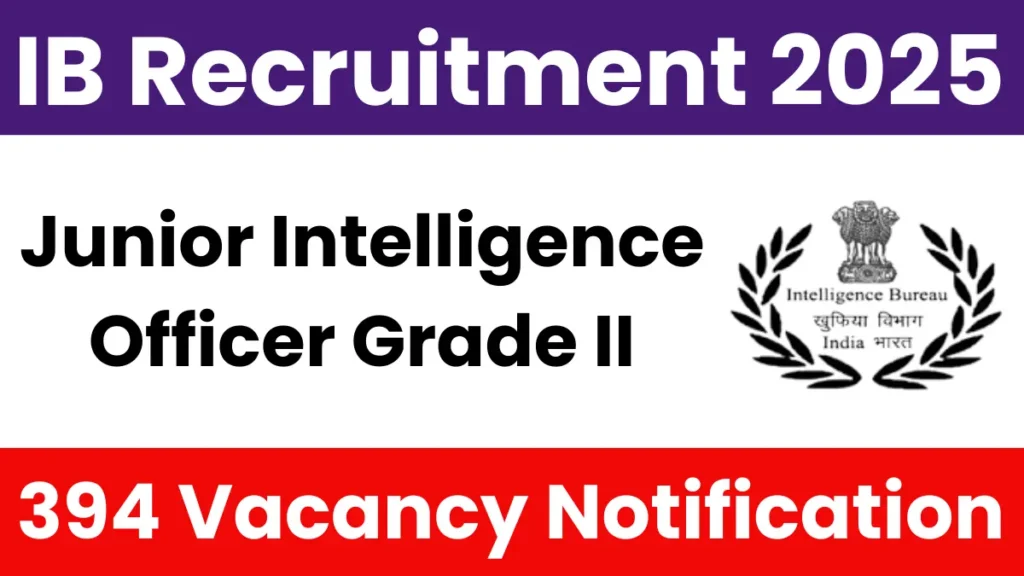 MHA IB JIO Recruitment 2025