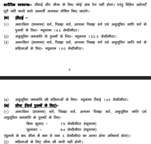 Physical Measurement for Bihar Forest Range Officer Vacancy 2025