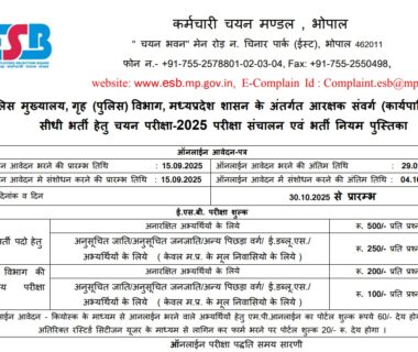MP Police Constable Vacancy 2025 in Hindi
