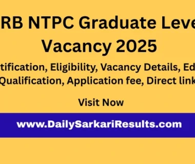 RRB NTPC Graduate level Vacancy 2025