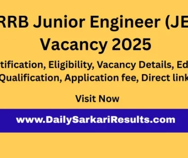 RRB JE Recruitment 2025 Notification