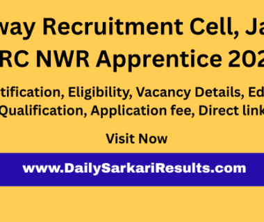 RRC NWR Jaipur Apprentice 2025