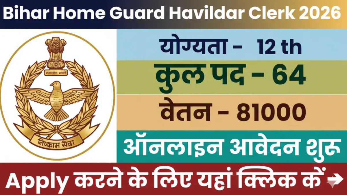 Bihar Home Guard Havildar Clerk Online Form 2026