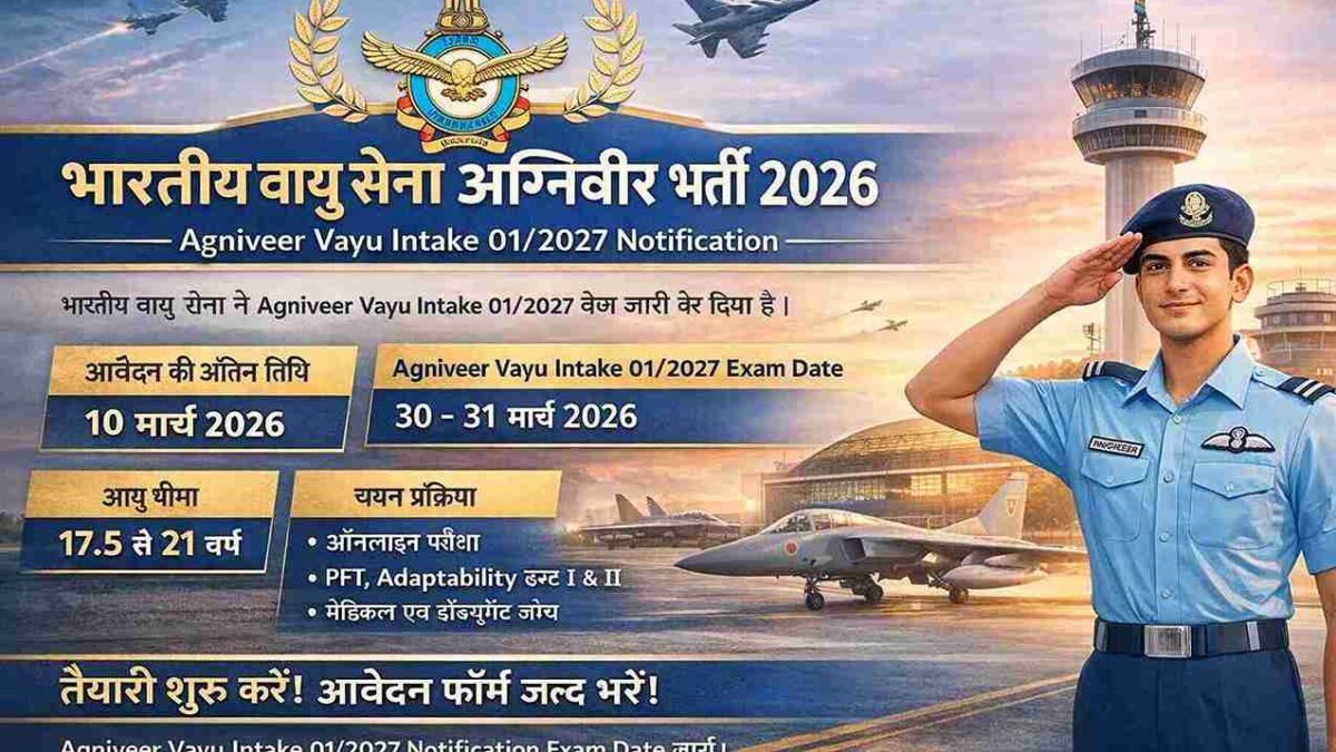 Join indian air force agniveer vayu intake 01 2027 online Form - Sarkari Result